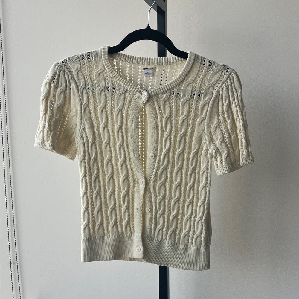 Urban Outfitters Cream Cable Knit Cardigan